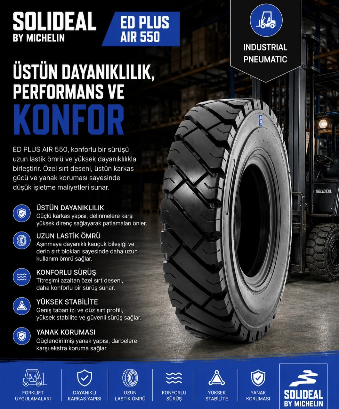 Solideal (ED Plus) Siyah Havalı Lastik